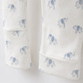 Blue Elephant bamboo cotton baby sleepsuit — bamboo cotton onesie romper flatlay