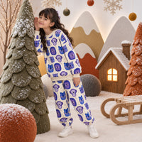 Blue Purple Lion Jogger Set on girl by Anaario – winter kidswear