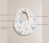 Anaario Blue Whale Bamboo Baby Bib key features