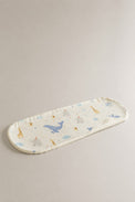 Blue Whale bamboo baby burp cloth — reverse side