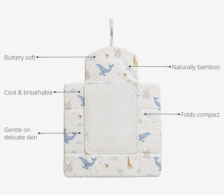 Anaario Blue Whale Bamboo Baby Changing Mat key features