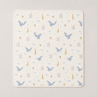 Blue Whale bamboo baby quilt — blue whale print, soft bamboo cotton