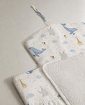Blue Whale bamboo baby changing mat — blue whale print, soft bamboo cotton