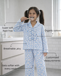 Girl wearing Anaario Bluebell Daisy Night Suit