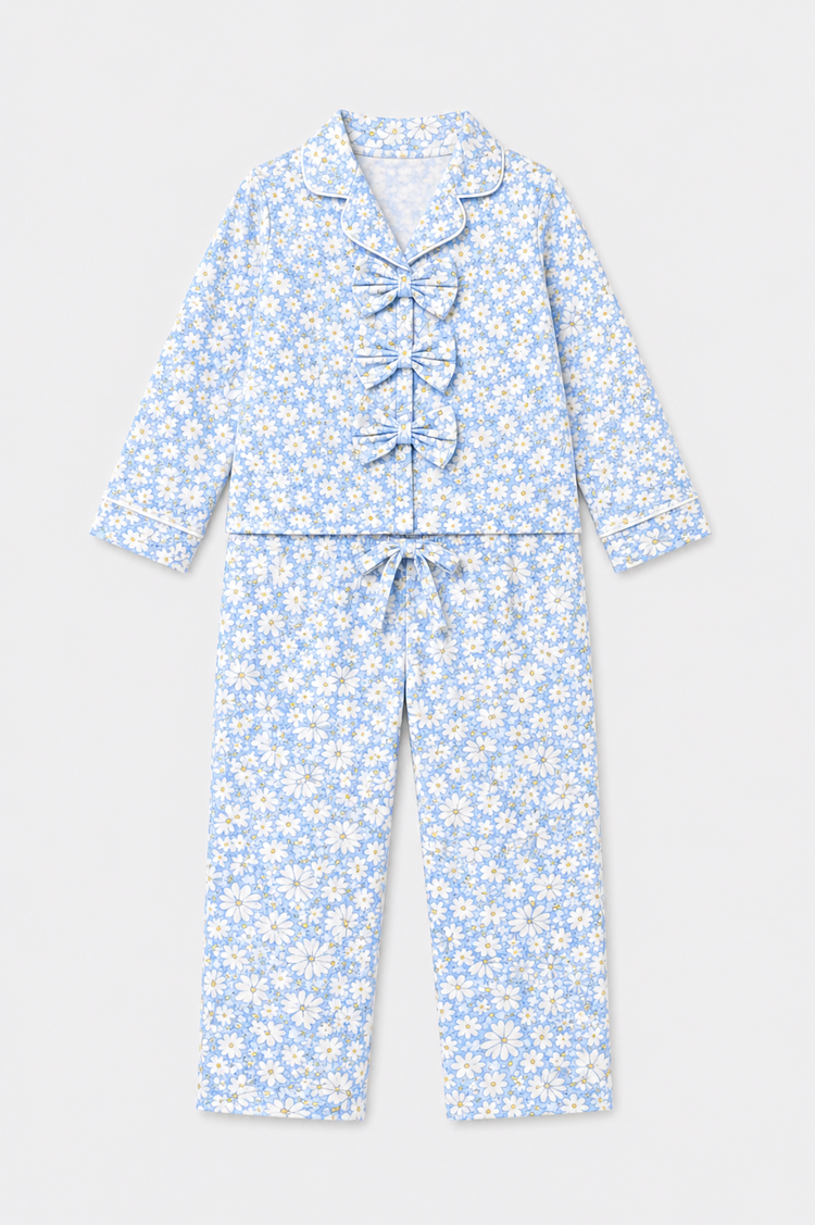 Girl wearing Anaario Bluebell Daisy Night Suit