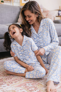 Girl wearing Anaario Bluebell Daisy Night Suit