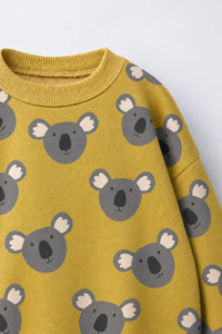 Mustard Koala Jogger Set flat lay by Anaario