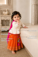 Ivory Peplum Baby Lehenga Set features