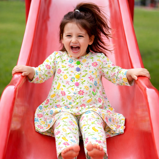 Girl wearing Anaario Multi-Coloured Floral Cotton Co-ord Set
