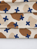 Brown-Beige Cross Hooded Barrel Pant Set flat lay by Anaario