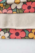 Brown Flowers Hooded Barrel Pant Set flat lay by Anaario