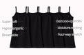 Girls Black Sleeveless Bamboo Vest (Pack of 5) features