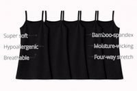 Girls Black Sleeveless Bamboo Vest (Pack of 5) features