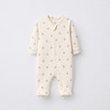 Bunny & Blossom bamboo cotton baby sleepsuit — zip romper onesie detail