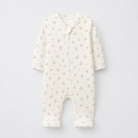 Bunny & Blossom bamboo cotton baby sleepsuit — two-way zip romper onesie