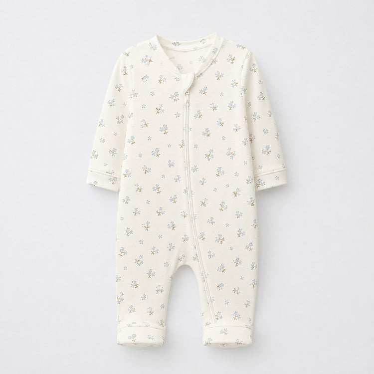 Bunny & Blossom bamboo cotton baby sleepsuit — two-way zip romper onesie