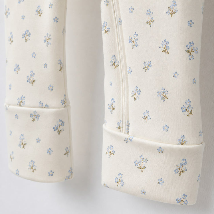 Bunny & Blossom bamboo cotton baby sleepsuit — zip romper onesie detail