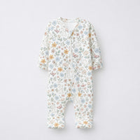 Bunny & Blossom bamboo cotton baby sleepsuit — full-sleeve baby sleepsuit, zip onesie