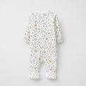 Bunny & Blossom bamboo cotton baby sleepsuit — two-way zip romper onesie