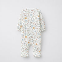 Bunny & Blossom bamboo cotton baby sleepsuit — two-way zip romper onesie