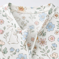 Bunny & Blossom bamboo cotton baby sleepsuit — footed zip-front sleepsuit, onesie romper