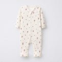 Bunny & Kitty Floral bamboo cotton baby sleepsuit — full-sleeve baby sleepsuit, zip onesie