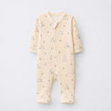 Bunny & Kitty Floral bamboo cotton baby sleepsuit — two-way zip romper onesie