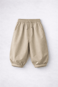 Boy wearing Anaario Butter Check Balloon Co-ord Set, yellow check shirt with matching balloon-style pant