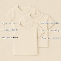 Baby Half Sleeves Bamboo Vest (Pack of 3) features