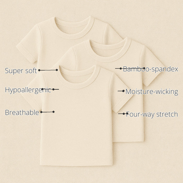 Baby Half Sleeves Bamboo Vest (Pack of 3) features