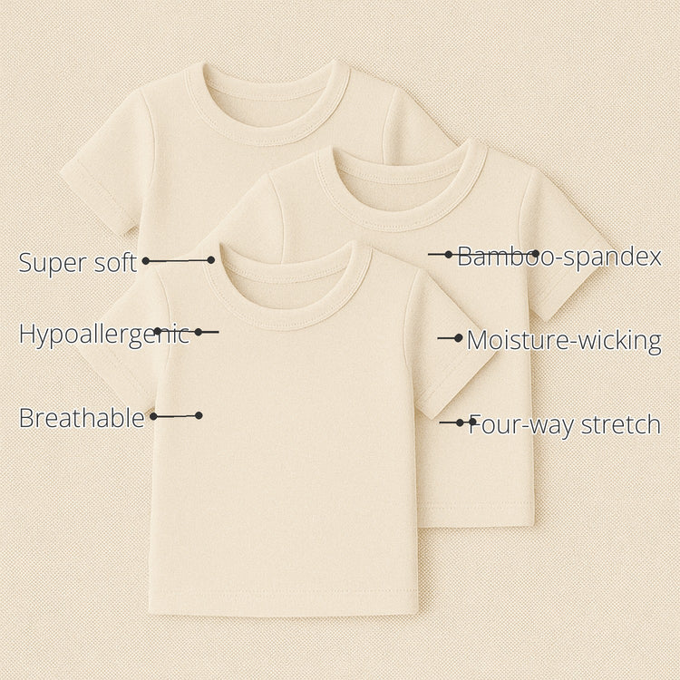 Baby Half Sleeves Bamboo Vest (Pack of 3) features