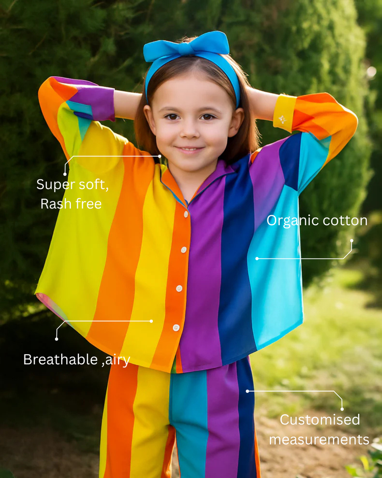 Girl wearing Anaario Candy Pop Night Suit