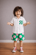 Boy wearing Anaario Candy Pop Pocket Shirt Set