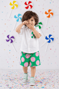 Boy wearing Anaario Candy Pop Pocket Shirt Set