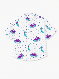 Boy wearing Anaario Car Print Shirt Set