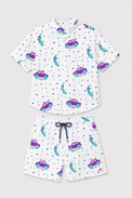 Boy wearing Anaario Car Print Shirt Set