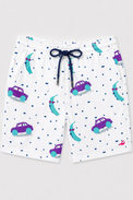 Boy wearing Anaario Car Print Shorts