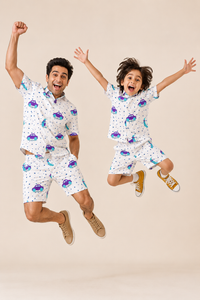Boy wearing Anaario Car Print Shorts