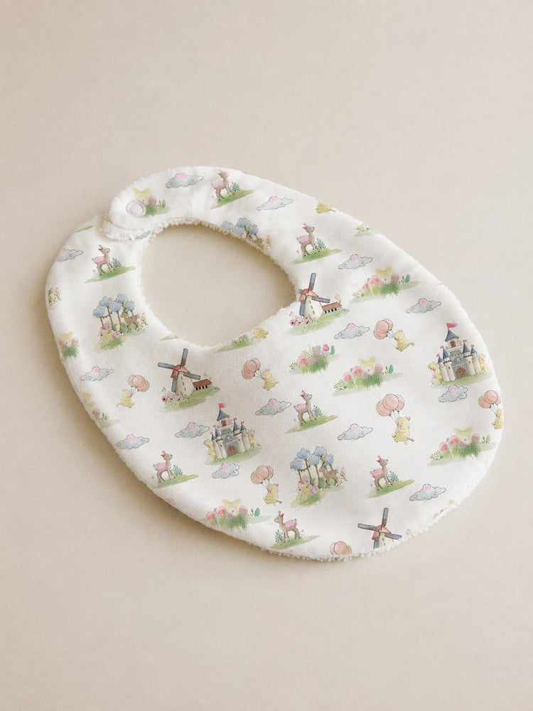 Carnival Windmill bamboo baby bib — absorbent sherpa backing