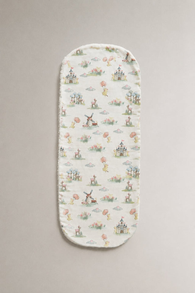 Carnival Windmill bamboo baby burp cloth — folded