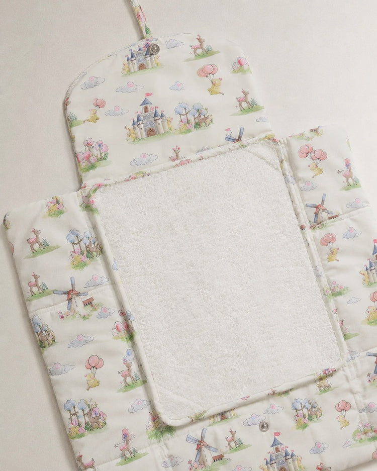 Carnival Windmill bamboo baby changing mat — absorbent sherpa backing