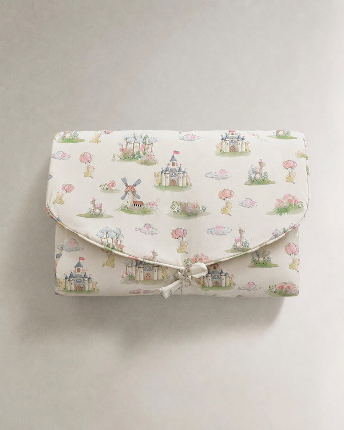Carnival Windmill bamboo baby changing mat — folded clutch