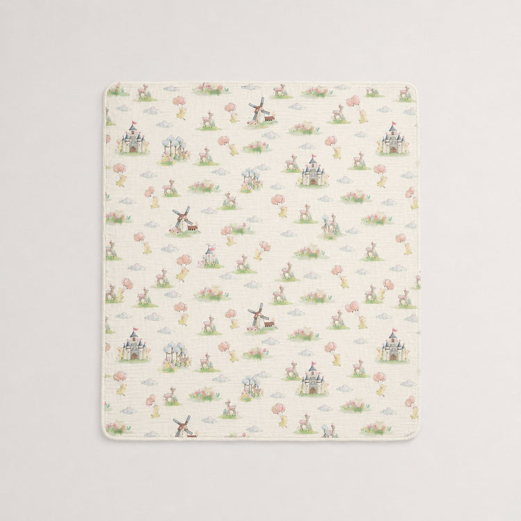 Carnival Windmill bamboo baby quilt — carnival windmill print, soft bamboo cotton