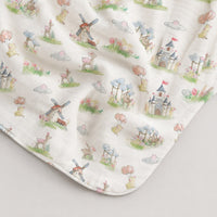 Carnival Windmill bamboo baby quilt — printed reverse