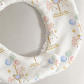 Carousel bamboo baby bib — carousel print, soft bamboo cotton