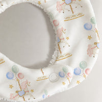 Carousel bamboo baby bib — carousel print, soft bamboo cotton