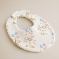 Carousel bamboo baby bib — print detail