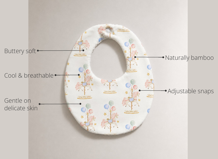 Anaario Carousel Bamboo Baby Bib key features