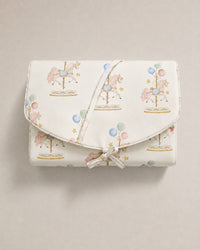 Carousel bamboo baby changing mat — carousel print, soft bamboo cotton
