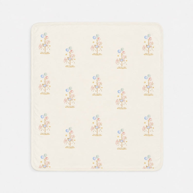 Carousel bamboo baby quilt — carousel print, soft bamboo cotton